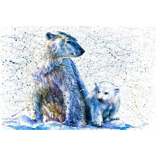 Tapéta festmény jegesmedvékről
