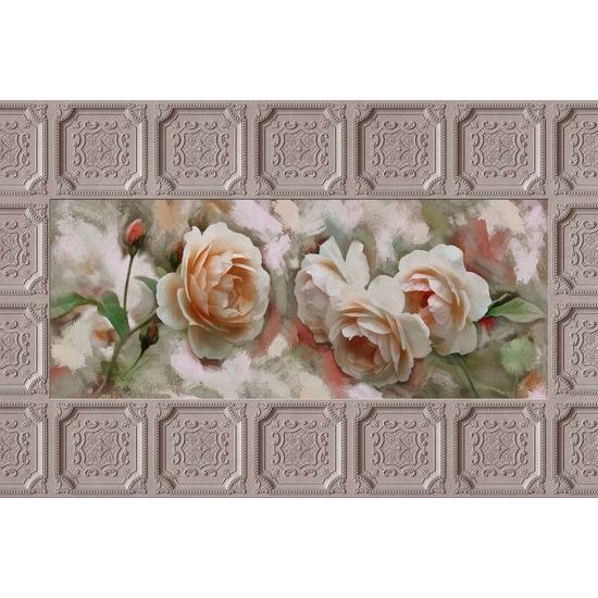 Öntapadó tapéta romantikus rózsák történelmi kerettel