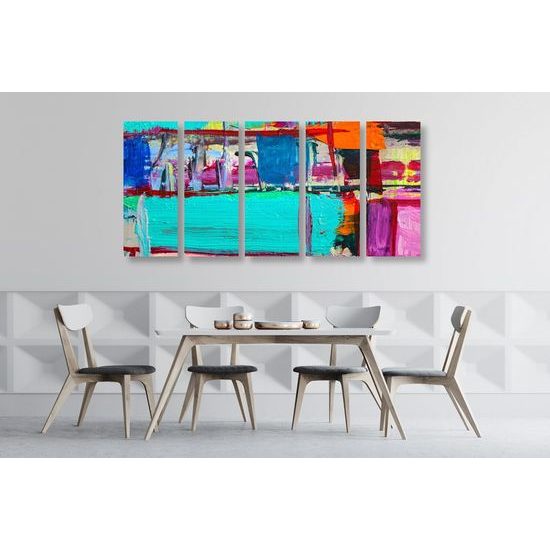 5 részes kép színek egyedi absztrakt kombinációja