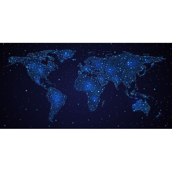 Kép világtérkép az éjszakai égbolton
