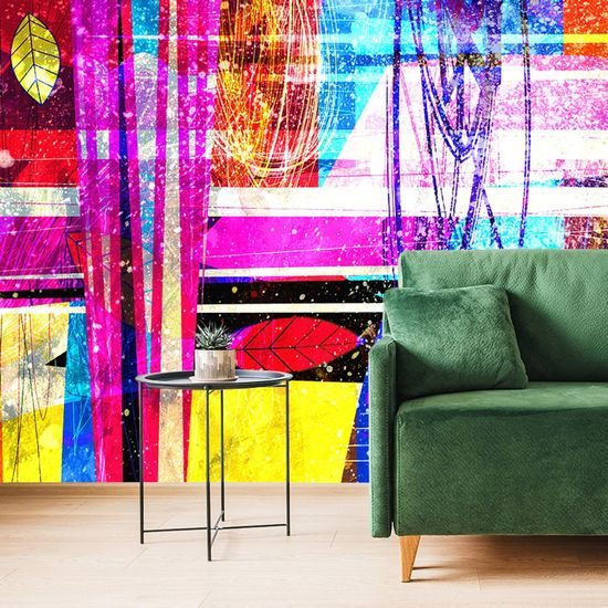 Öntapadó tapéta absztrakció színekből és formákból