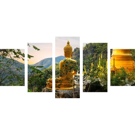5 részes kép arany Buddha és a természet szépségei