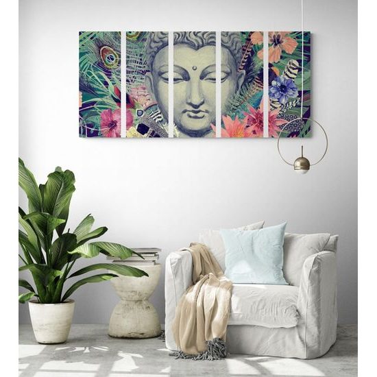 5 részes kép Buddha a trópusi dzsungelben