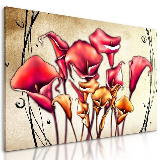 Kép nem mindennapi virágok absztrakt kivitelben