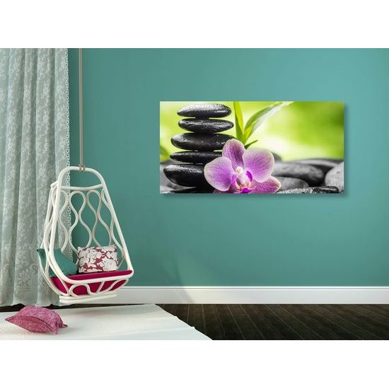 Kép wellness kövek a trópusi természet szívében