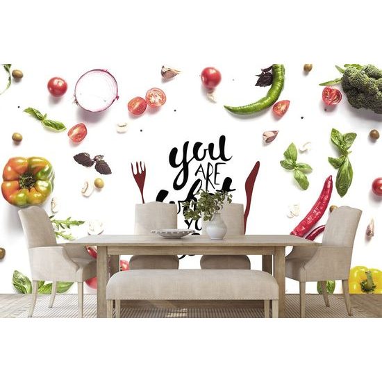 Öntapadó tapéta felirattal- You are what you eat