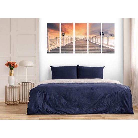 5 részes kép naplemente a móló felett