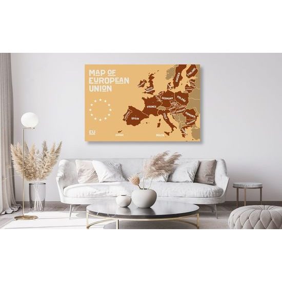 Parafa kép barna térkép az Európai Unió országairól