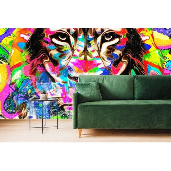 Öntapadó tapéta színes kilátás egy oroszlán