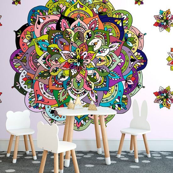 Tapéta érdekes Mandala tele színekkel