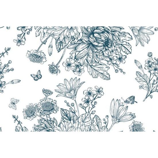 Öntapadó tapéta festett csokor fekete-fehérben