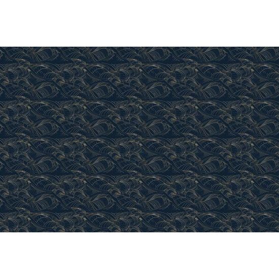 Tapéta elegáns arany levelek kék alapon