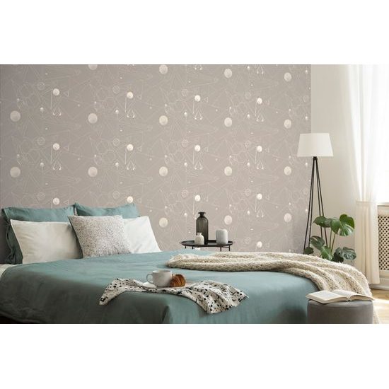 Öntapadó tapéta finom geometriai elemek szürke alapon