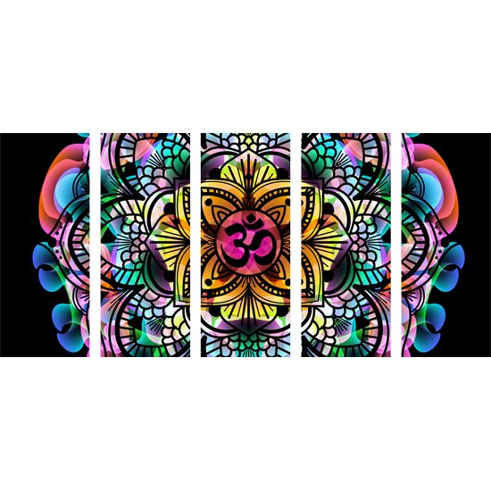 5 részes kép absztrakt Mandala
