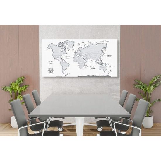 Kép csodálatos fekete-fehér világtérkép