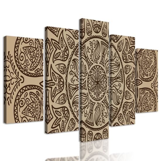 5 részes kép törzsi Mandala