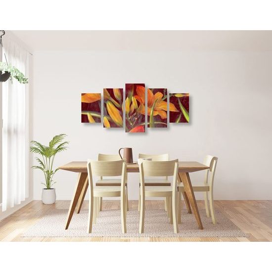 5 részes kép liliom virágzása