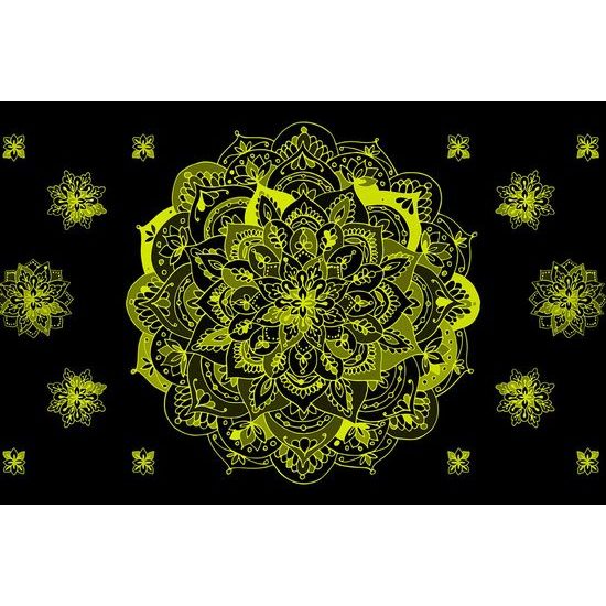 Öntapadó tapéta érdekes Mandala egy csipetnyi sárgával