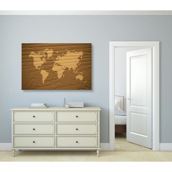 Parafa kép térkép barna színben