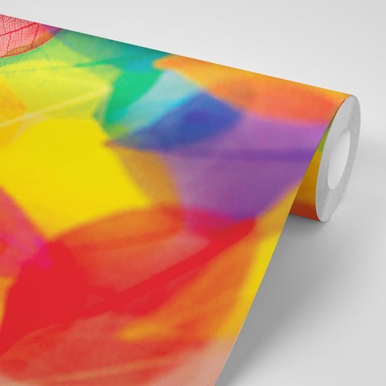 Öntapadó tapéta részletes színes levelek