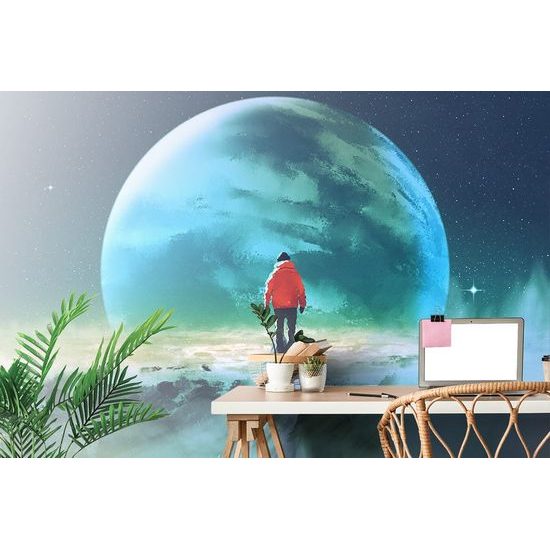 Érdekes öntapadó tapéta ember a legmagasabb csúcson