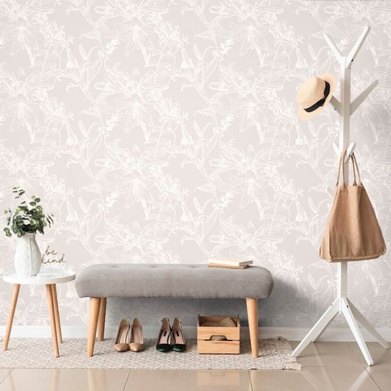 Tapéta gyönyörű művészi liliom szürke kivitelben