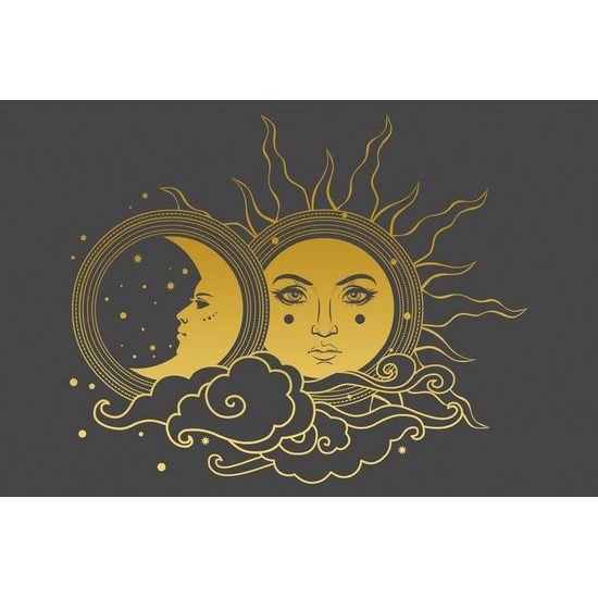 Tapéta a nap és a hold kontrasztja