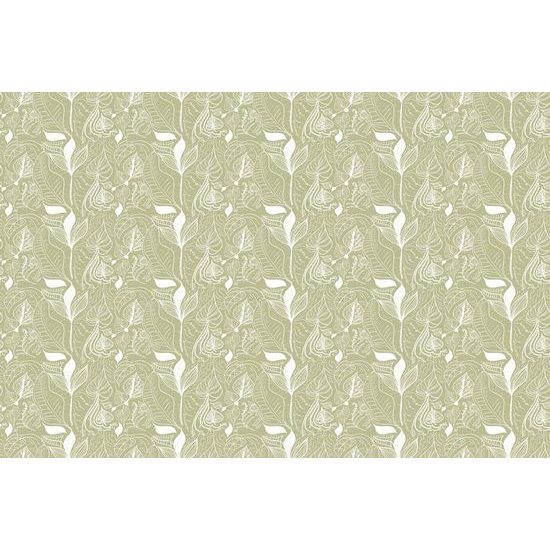 Tapéta művészeti levelek zöld kivitelben