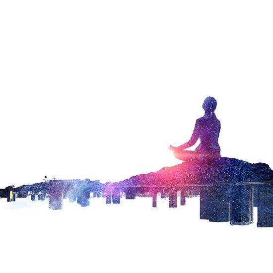 Öntapadó tapéta egy meditáló nő sziluettje