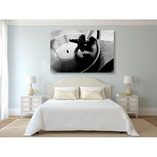 Kép gramofon fekete-fehér kivitelben