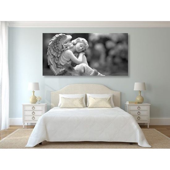 Kép nyugodt angyal fekete-fehér kivitelben