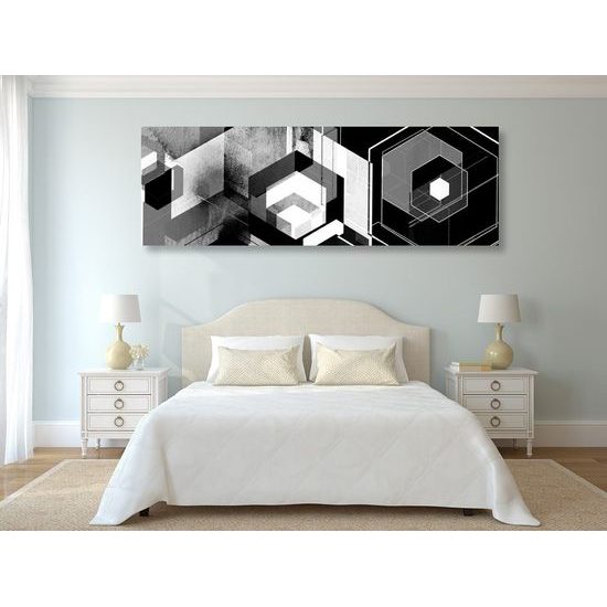 Kép futurisztikus geometria fekete-fehér kivitelben