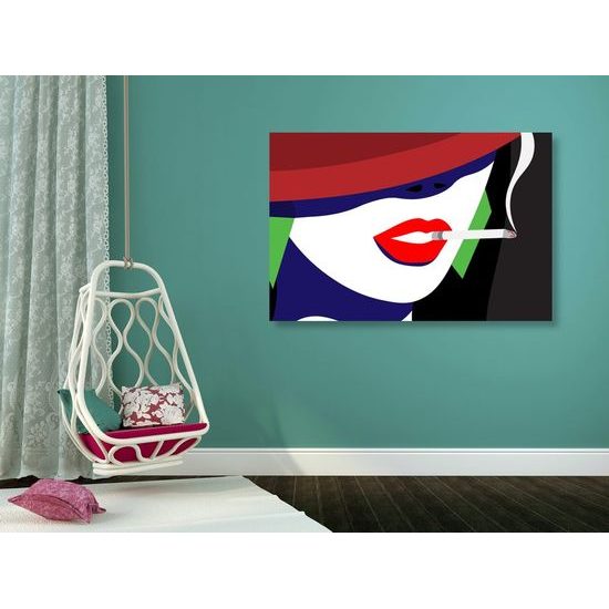 Kép hölgy cigarettával pop art kivitelben