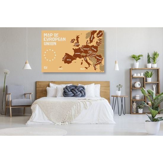 Parafa kép barna térkép az Európai Unió országairól