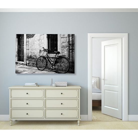 Kép kerékpár fekete-fehér kivitelben