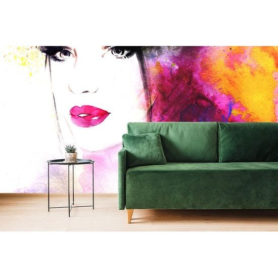 Öntapadó tapéta szokatlan női arc tele színekkel