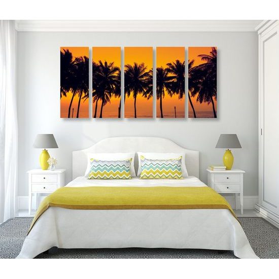 5 részes kép naplemente a trópusi paradicsomban