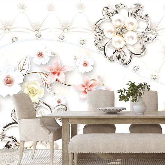 Öntapadó tapéta elegáns ékszer virágokkal