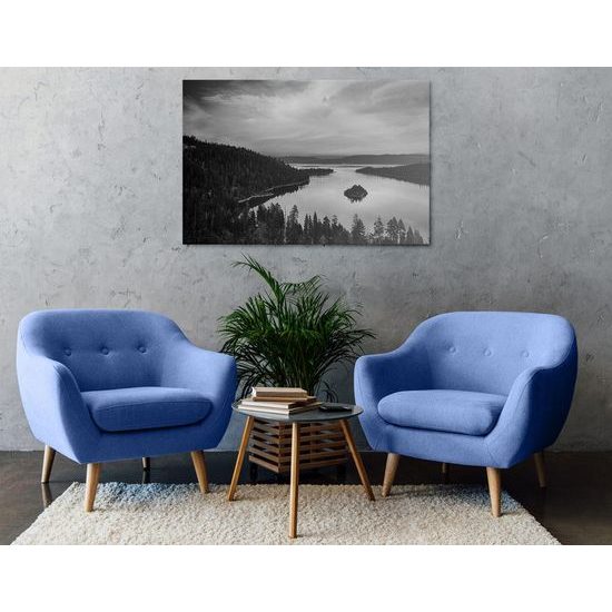 Kép nyári naplemente fekete-fehér kivitelben