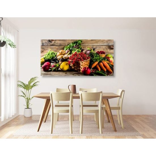 Kép friss gyümölcs és zöldség keveréke