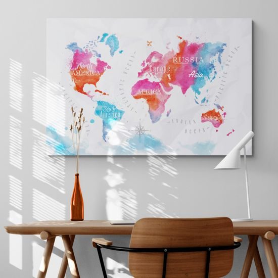 Parafa térkép vizfestmény világ térkép