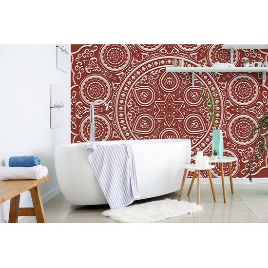Öntapadó tapéta kellemes Mandala bordó háttérrel