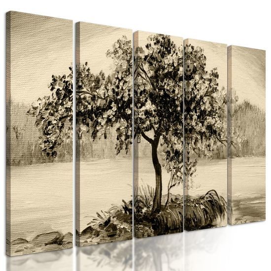 5 részes kép cseresznyefa magában szépia kivitelben