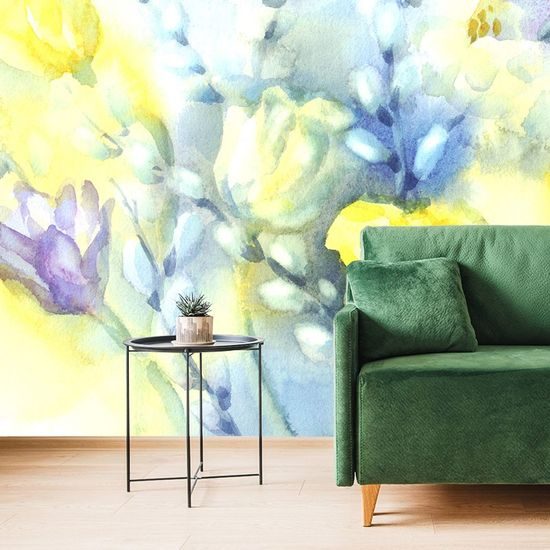 Öntapadó tapéta gyönyörű tulipánok akvarell kivitelben