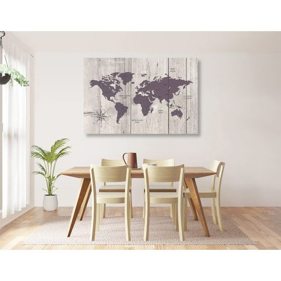 Kép barna térkép fa alapon