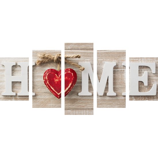 5 részes kép stílusos Home felirat