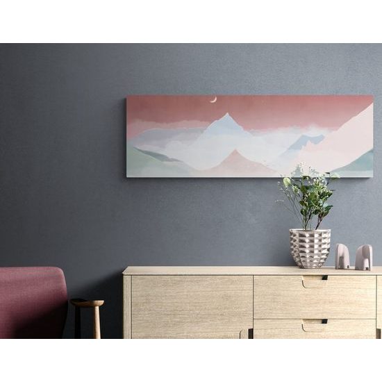 Kép gyönyörű hegyek az esti tájban