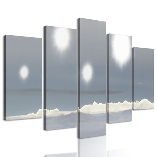 5 részes kép nap tükröződése az Antarktisz felett