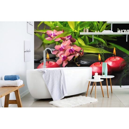 Öntapadó tapéta spa csendélet gyertyákkal