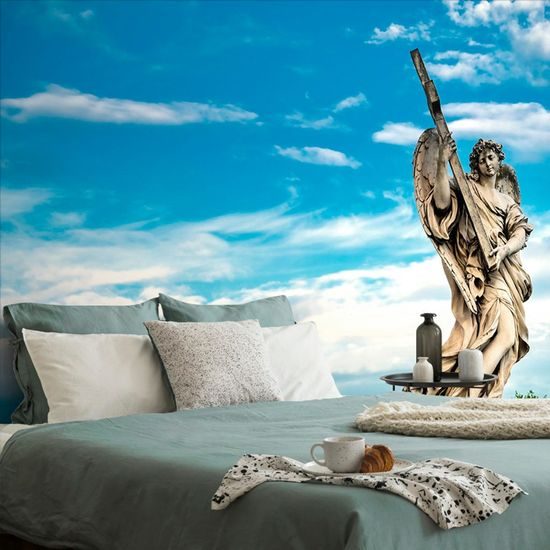 Keresztet tartó angyalt ábrázoló öntapadó fotótapéta